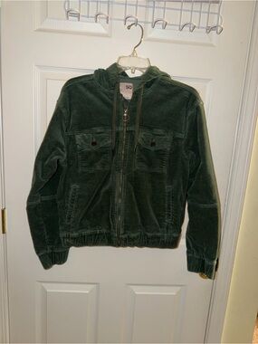 Green corduroy zip up
